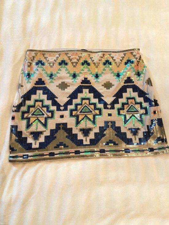 Express Aztec Sequin Mini Skit - Picture 3 of 11